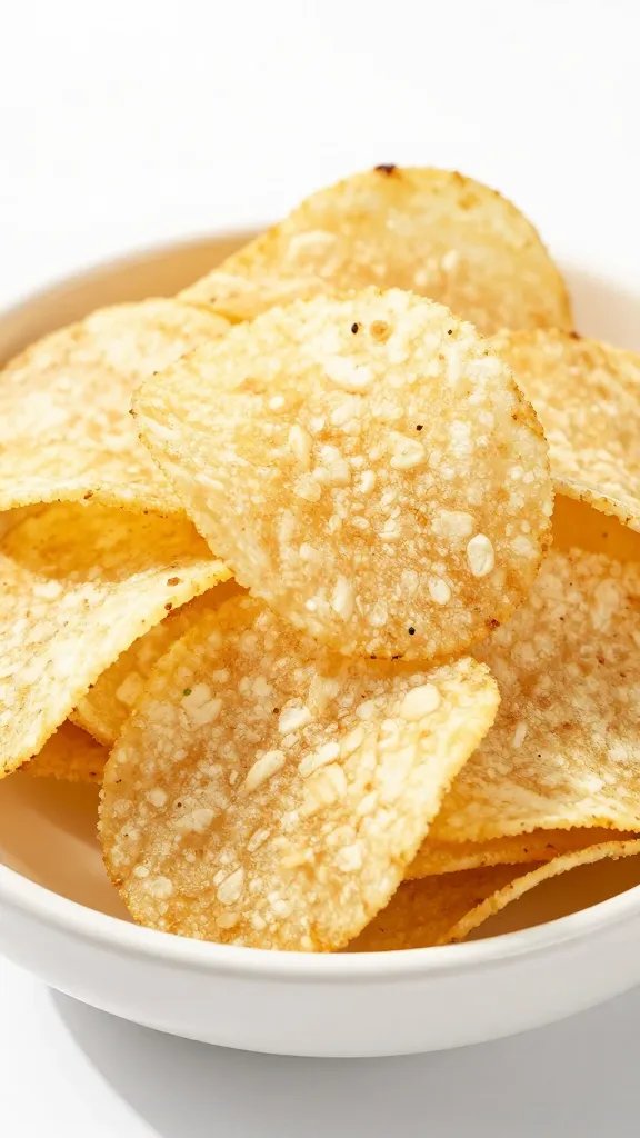 closeup of a single crinkled potato chip bag corner