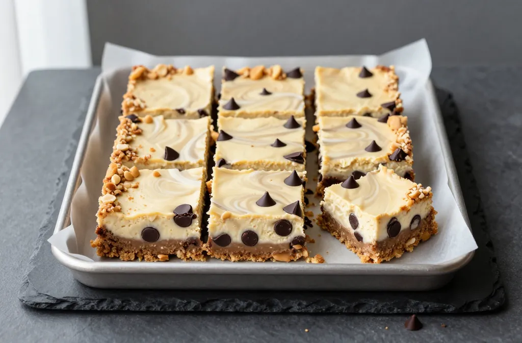 Keto Peanut Butter Chocolate Chip Cheesecake Bars That Slap