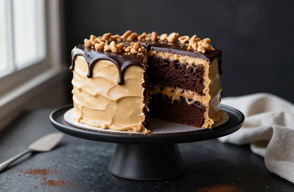 Keto Peanut Butter Chocolate Layer Cake That Slaps