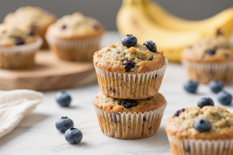 Healthy Blueberry Banana Muffins – Soft, Juicy, and Naturally Sweet