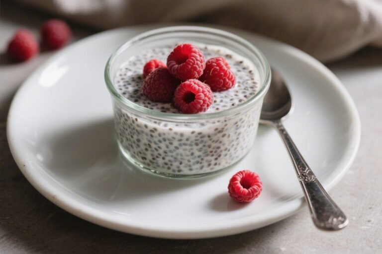 100-Calorie Raspberry Chia Pudding – Light, Creamy, and Naturally Sweet