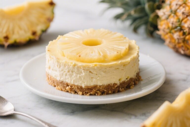 No Bake Pineapple Cheesecake – Bright, Creamy, and Easy