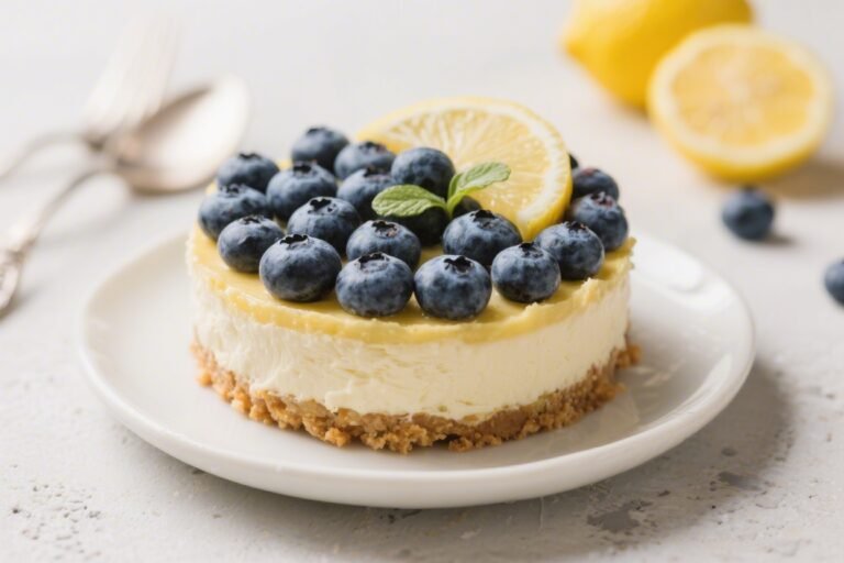 No Bake Lemon Blueberry Cheesecake – Bright, Creamy, and Effortless