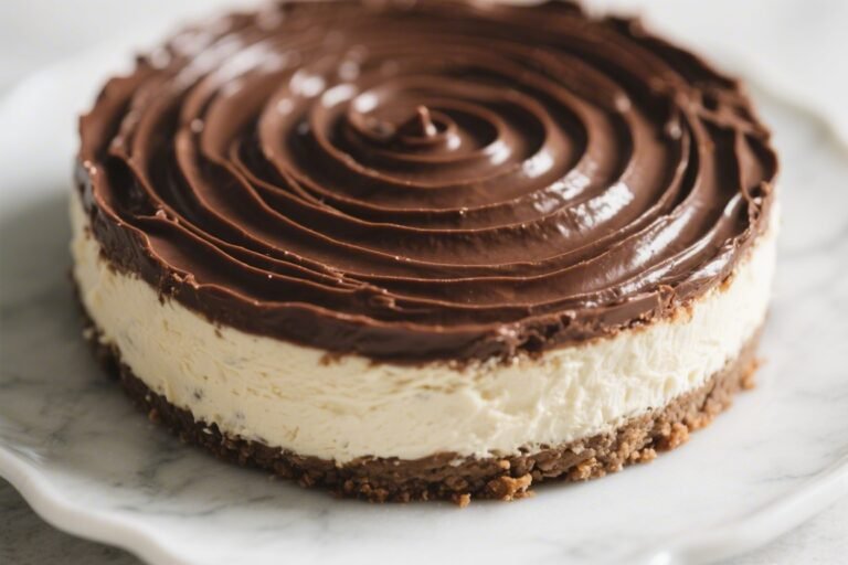 No Bake Chocolate Swirl Cheesecake – Creamy, Simple, and Beautiful