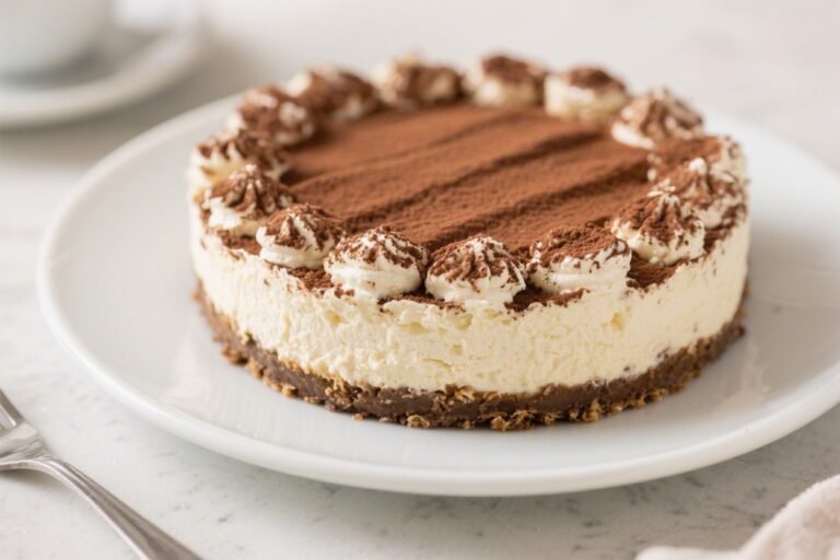 No Bake Tiramisu Cheesecake – Creamy, Coffee-Kissed, and Effortless