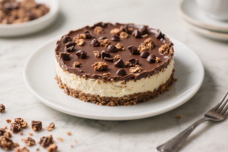 No Bake Chocolate Chip Crunch Cheesecake – Creamy, Crispy, and Effortless