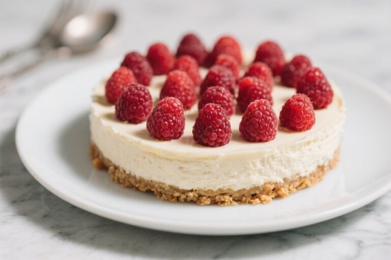 No Bake Raspberry White Chocolate Cheesecake – Creamy, Fresh, and Effortless