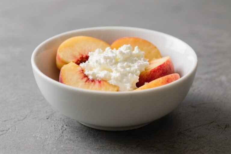 100-Calorie Peach & Cottage Cheese Bowl – A Light, Fresh Snack You’ll Crave