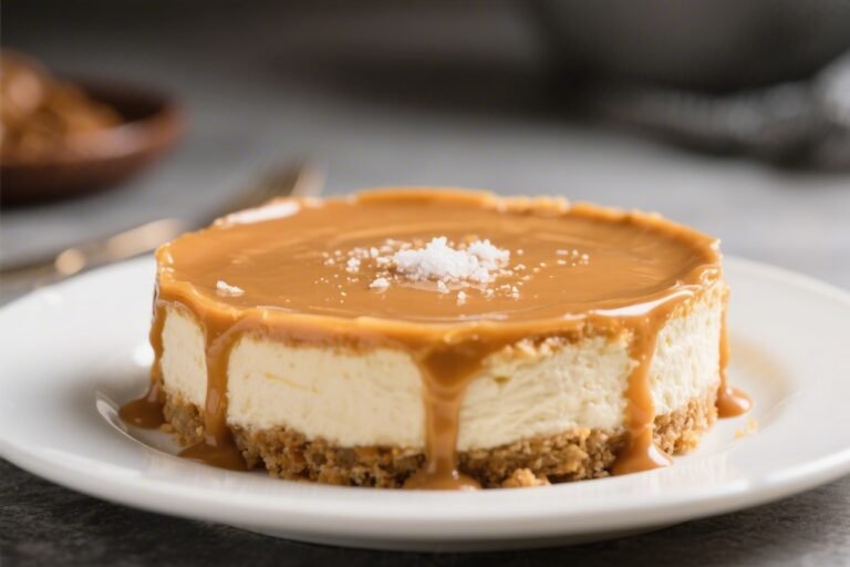 No Bake Sea Salt Caramel Cheesecake – Creamy, Silky, and Effortless