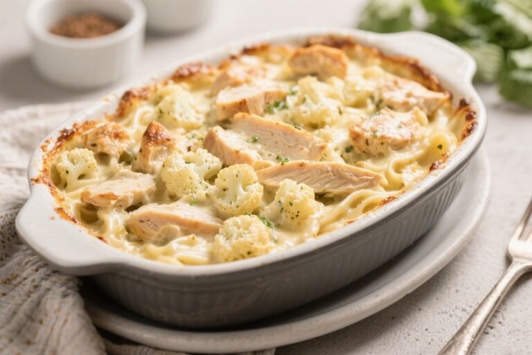 Keto Chicken Cauliflower Alfredo Bake – Creamy, Comforting, and Low-Carb
