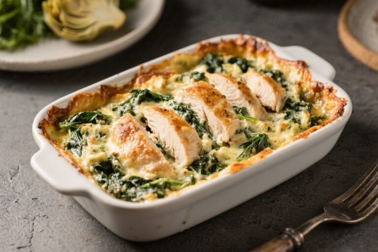 Keto Chicken Spinach Artichoke Bake – Creamy, Comforting, and Low-Carb