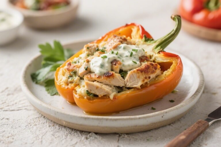 Keto Chicken Ranch Stuffed Peppers – Creamy, Cheesy, and Weeknight Easy