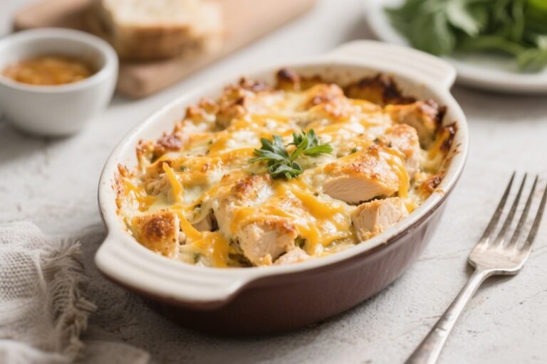 Keto Chicken Cheddar Bake – A Cozy, Low-Carb Comfort Dish