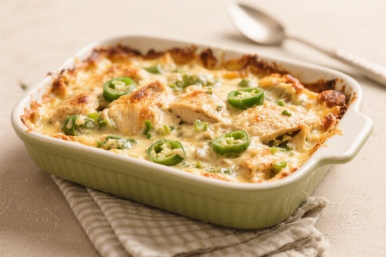 Creamy Green Chili Chicken Casserole – Cozy, Flavorful, and Easy