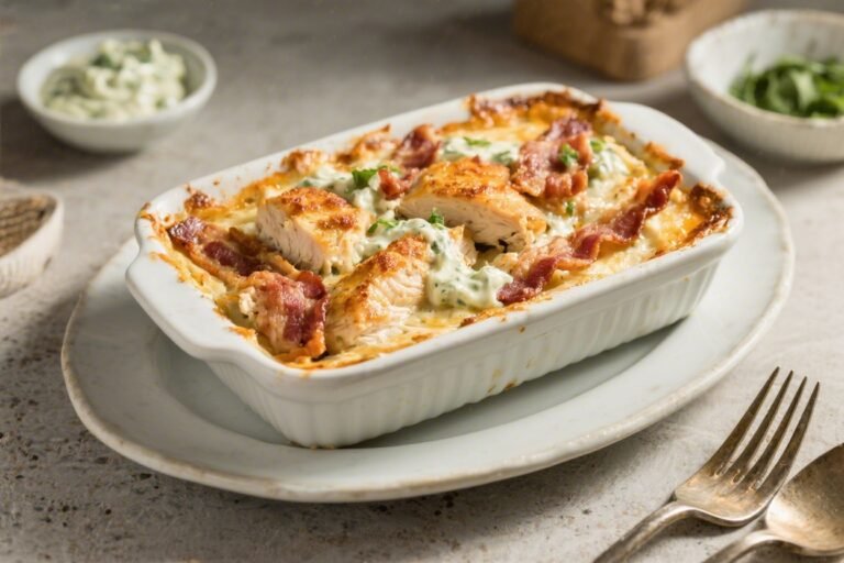 Keto Chicken Ranch Bacon Bake – Creamy, Crispy, and Weeknight Easy
