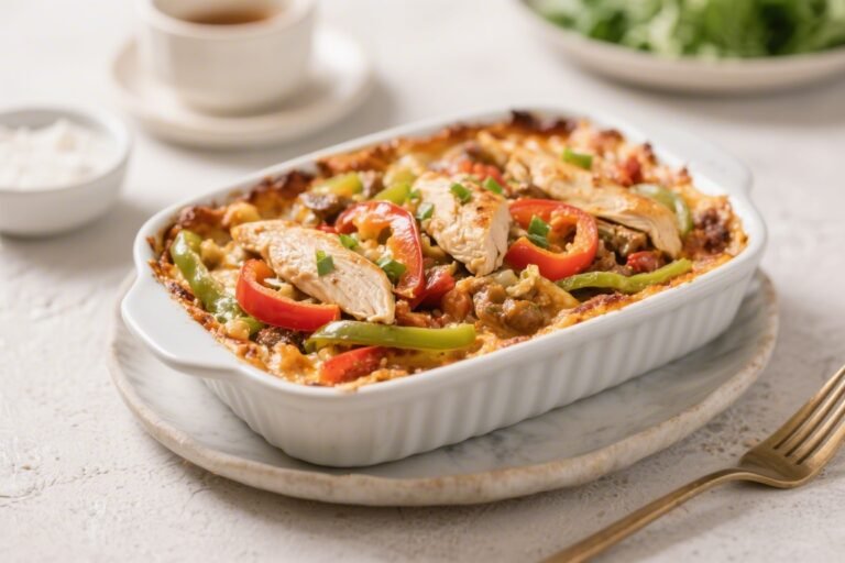 Keto Chicken Fajita Casserole – A Cozy, Low-Carb Weeknight Favorite