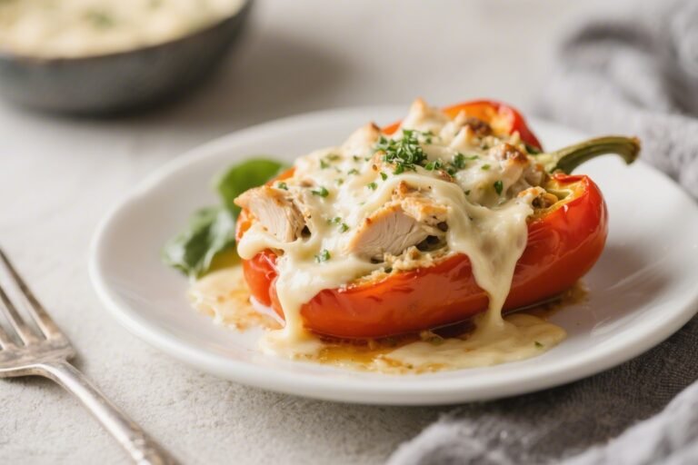 Keto Chicken Alfredo Stuffed Peppers – Creamy, Satisfying, and Low-Carb