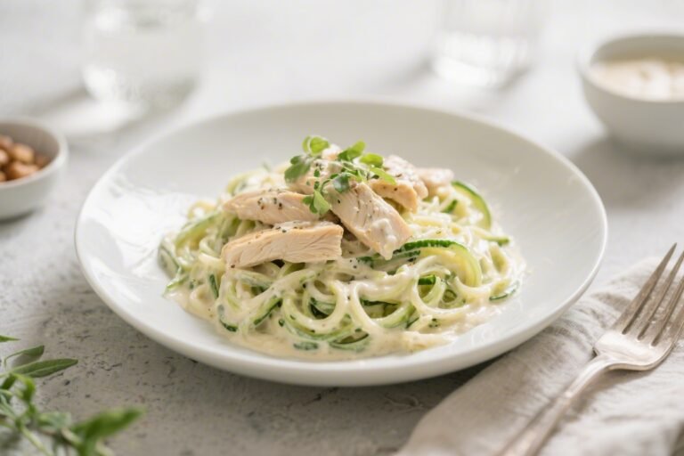 Keto Chicken Zoodle Alfredo – Creamy, Comforting, and Low-Carb