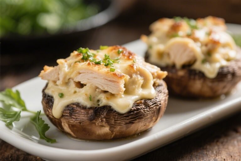 Keto Chicken Alfredo Stuffed Mushrooms – Creamy, Comforting, and Low-Carb