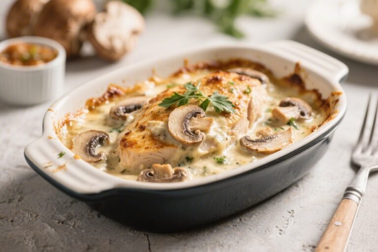 Keto Chicken Creamy Mushroom Bake – Comforting, Low-Carb, and Weeknight-Friendly