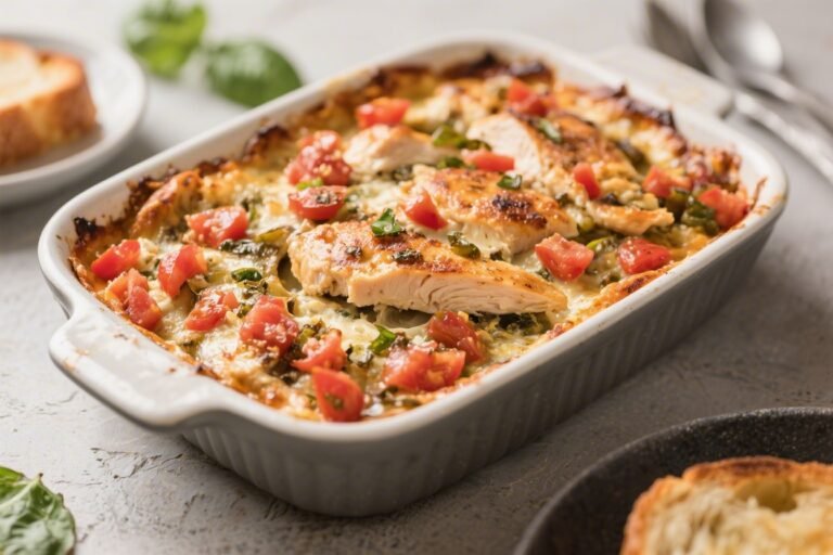 Keto Chicken Bruschetta Bake – Fresh, Flavorful, and Low-Carb