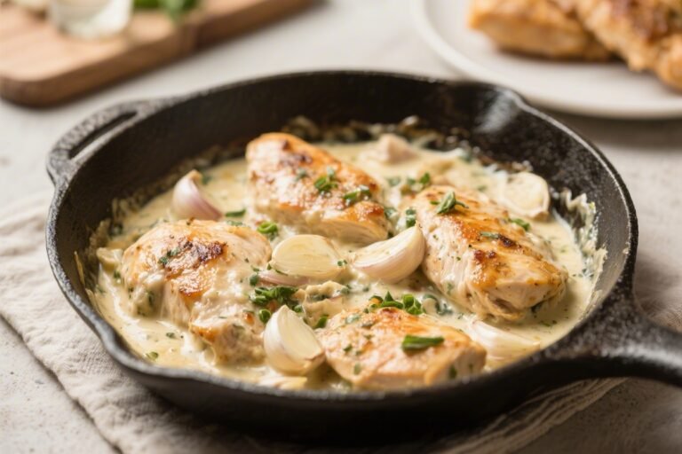Keto Chicken Creamy Garlic Skillet – A Comforting One-Pan Dinner