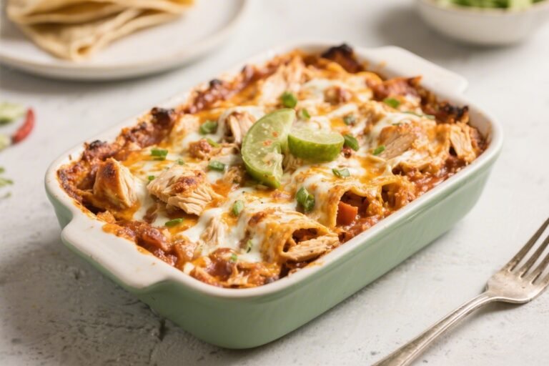 Keto Chicken Enchilada Casserole – A Cozy, Low-Carb Comfort Dinner