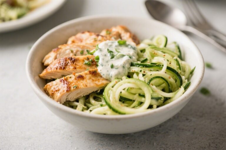 Keto Chicken Ranch Zoodle Bowl – A Fresh, Creamy Low-Carb Favorite