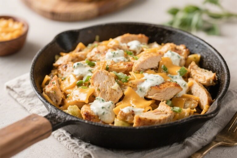 Keto Chicken Cheddar Ranch Skillet – A Fast, Flavor-Packed One-Pan Dinner