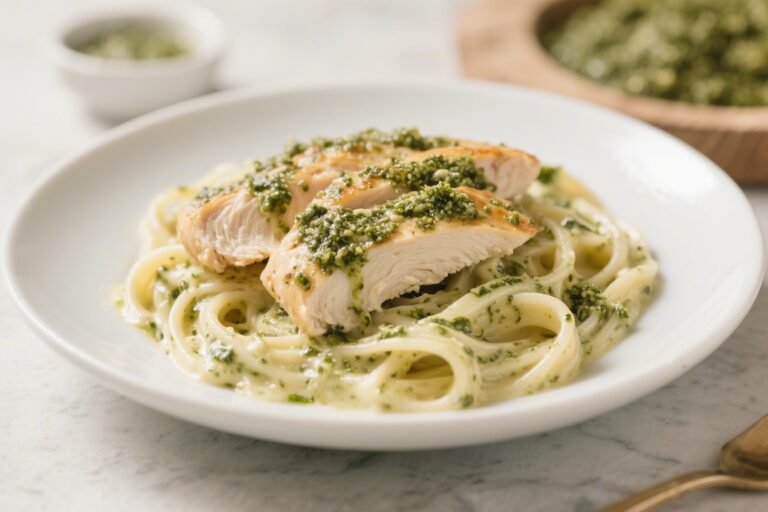 Keto Chicken Pesto Alfredo – Creamy, Comforting, and Low-Carb