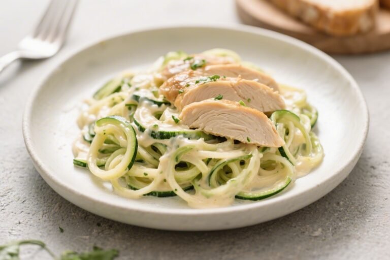 Keto Chicken Alfredo Zoodles – Creamy, Comforting, and Low-Carb