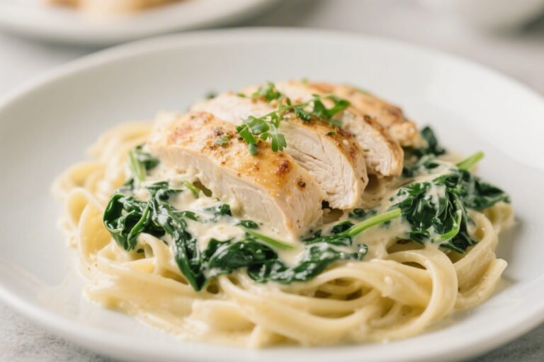 Keto Chicken Spinach Alfredo – Creamy, Comforting, and Low-Carb