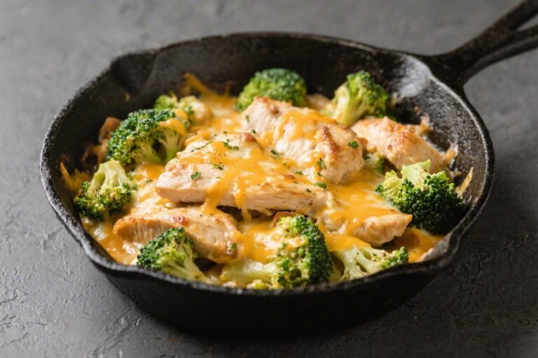 Keto Chicken Cheesy Broccoli Skillet – A Comforting One-Pan Dinner
