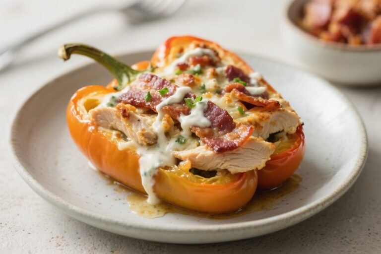 Keto Chicken Bacon Ranch Stuffed Peppers – Creamy, Cheesy, and Low-Carb