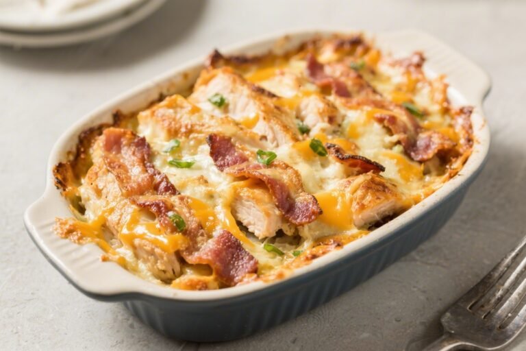 Keto Chicken Bacon Cheddar Bake – Comforting, Low-Carb, and Weeknight Easy