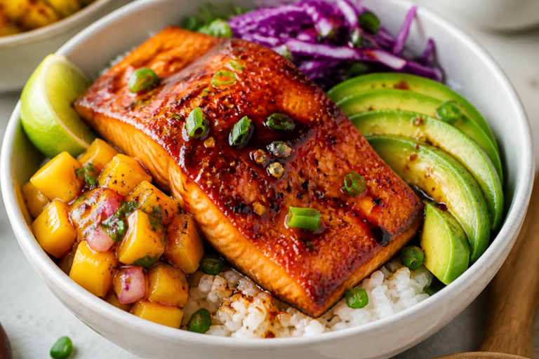 Hot Honey Glazed Salmon Bowls – A Spicy-Sweet Weeknight Favorite