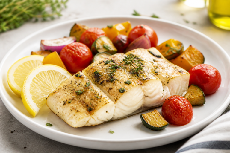 Lemon Herb Cod With Roasted Veggies – Bright, Simple, and Weeknight-Friendly