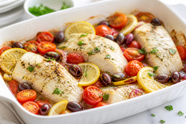 Mediterranean White Fish Bake – Bright, Flavorful, and Weeknight Easy