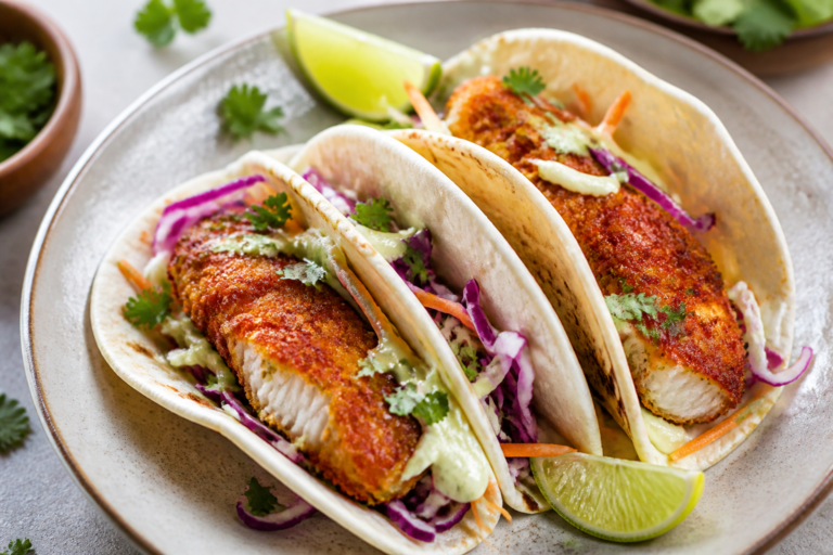 Crispy Coconut Fish Tacos with Slaw – Bright, Crunchy, and Easy