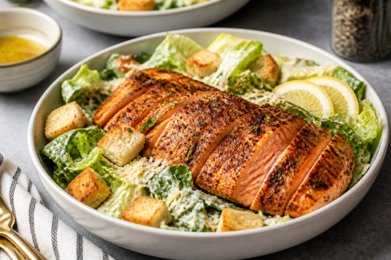 Blackened Salmon Caesar Bowls – A Bold, Fresh Weeknight Favorite