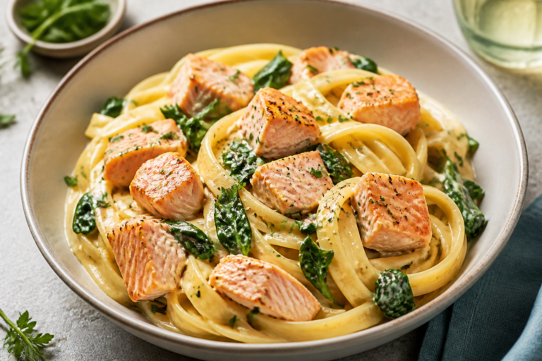 Healthy Creamy Salmon Pasta – Light, Comforting, and Weeknight-Friendly