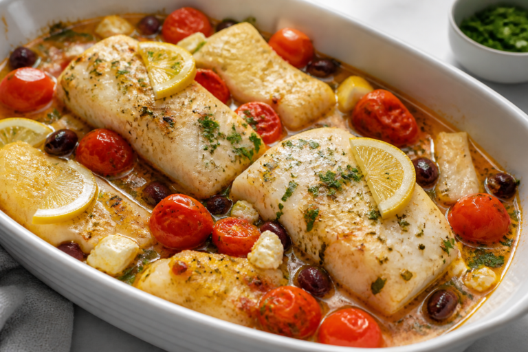 Greek Style Baked Cod – Bright, Fresh, and Easy Weeknight Dinner
