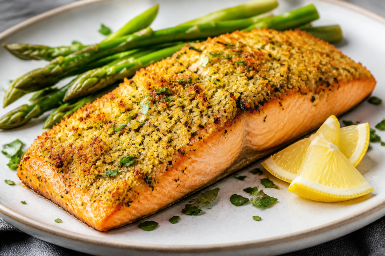 Parmesan Herb Crusted Salmon – Crispy, Savory, and Weeknight-Friendly