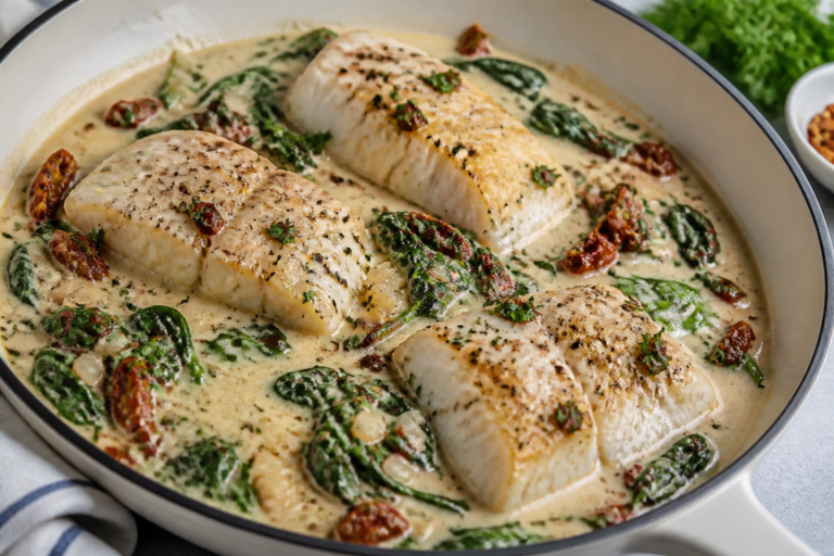 Creamy Garlic Tuscan Cod – A Cozy, Flavor-Packed Skillet Dinner