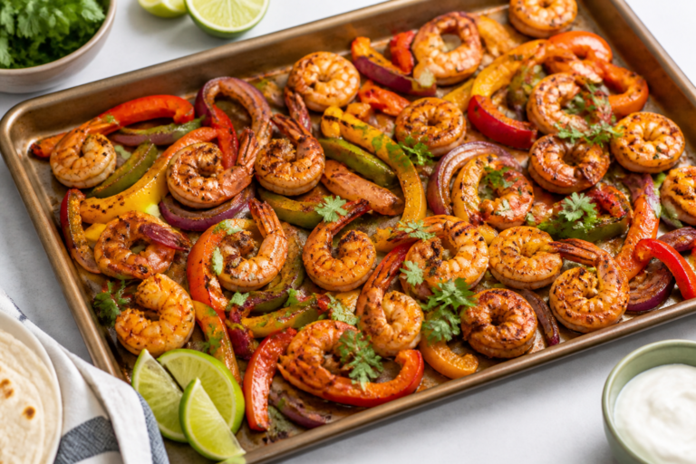 Easy Sheet Pan Shrimp Fajitas – A Fast, Flavor-Packed Weeknight Dinner