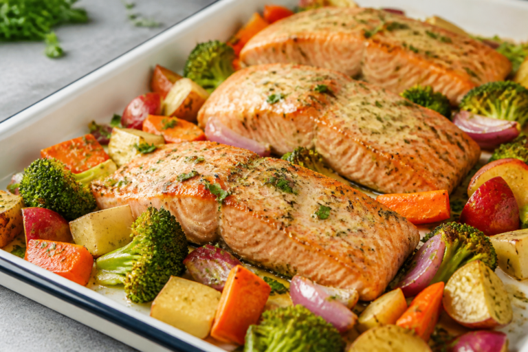 Baked Ranch Salmon & Veggies – Easy, Flavorful, and Weeknight-Friendly
