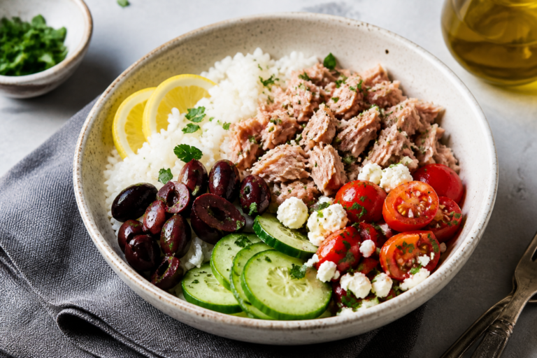 Mediterranean Tuna Rice Bowls – Fresh, Bright, and Weeknight Easy
