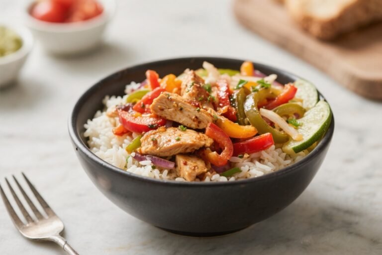 Easy Chicken Fajita Rice Bowl – A Quick, Flavor-Packed Weeknight Dinner
