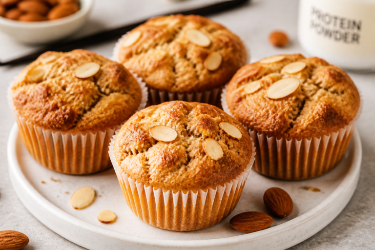 Vanilla Almond Protein Muffins – Soft, Satisfying, and Easy to Make