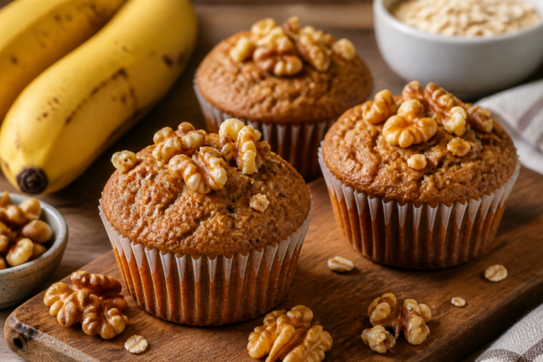 Protein-Packed Banana Nut Muffins – Soft, Satisfying, and Easy